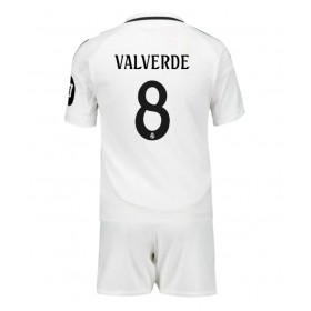 Fotbalové Dres Real Madrid Federico Valverde #8 Dětské Domácí 2024-25 Krátký Rukáv (+ trenýrky)